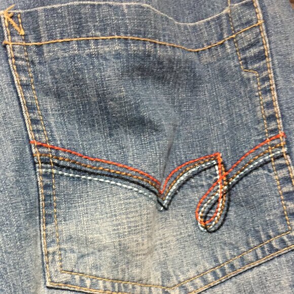 VINTAGE 5IVE JUNGLE & Co. WIDE LEG JEANS SHORTS SIZE 36 - Picture 6 of 8